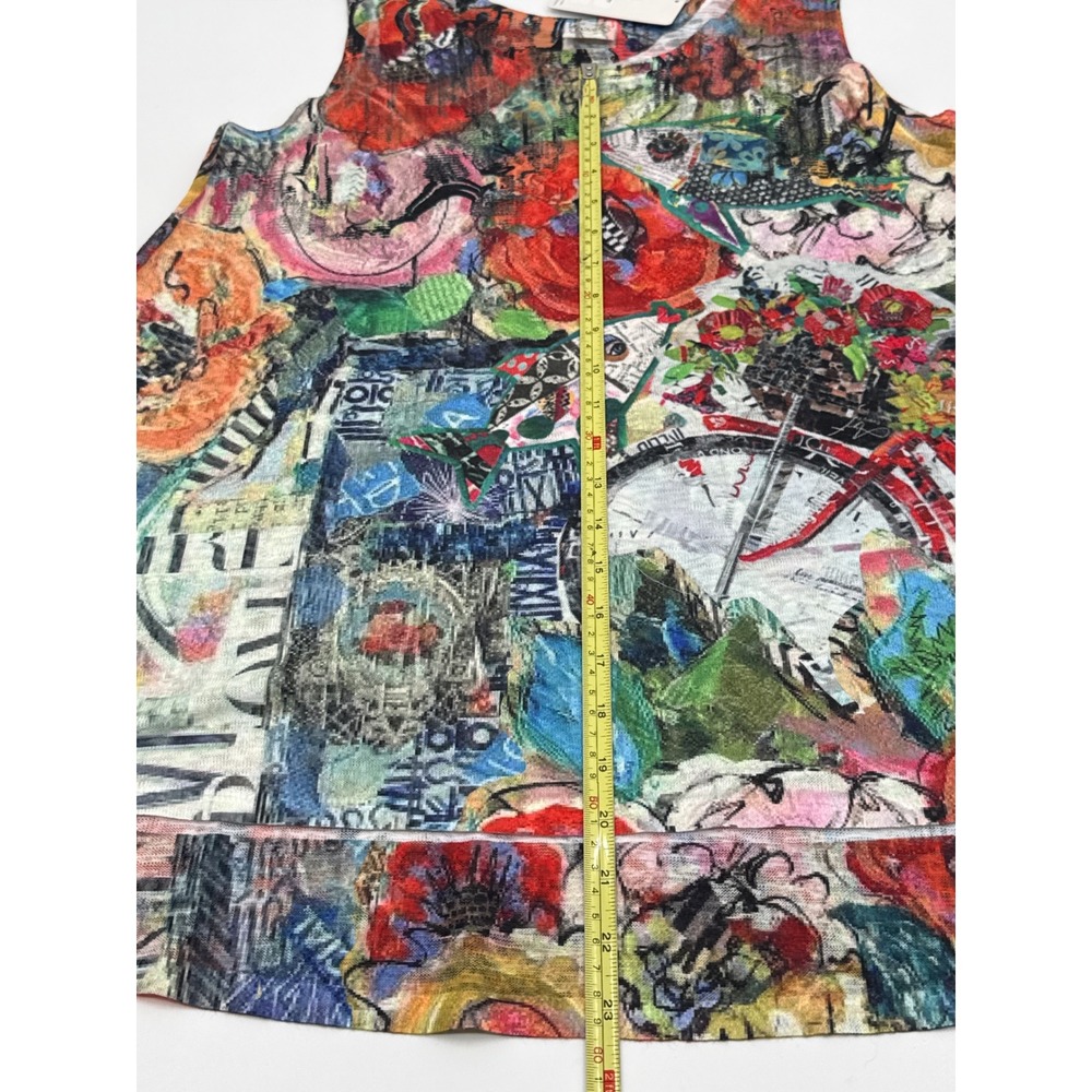 Et'Lois Womens Multi Color Collage Print Swing Tank Top C1011 CHERRY Made in USA - Picture 8 of 9